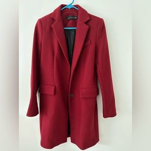 Red wool blend coat